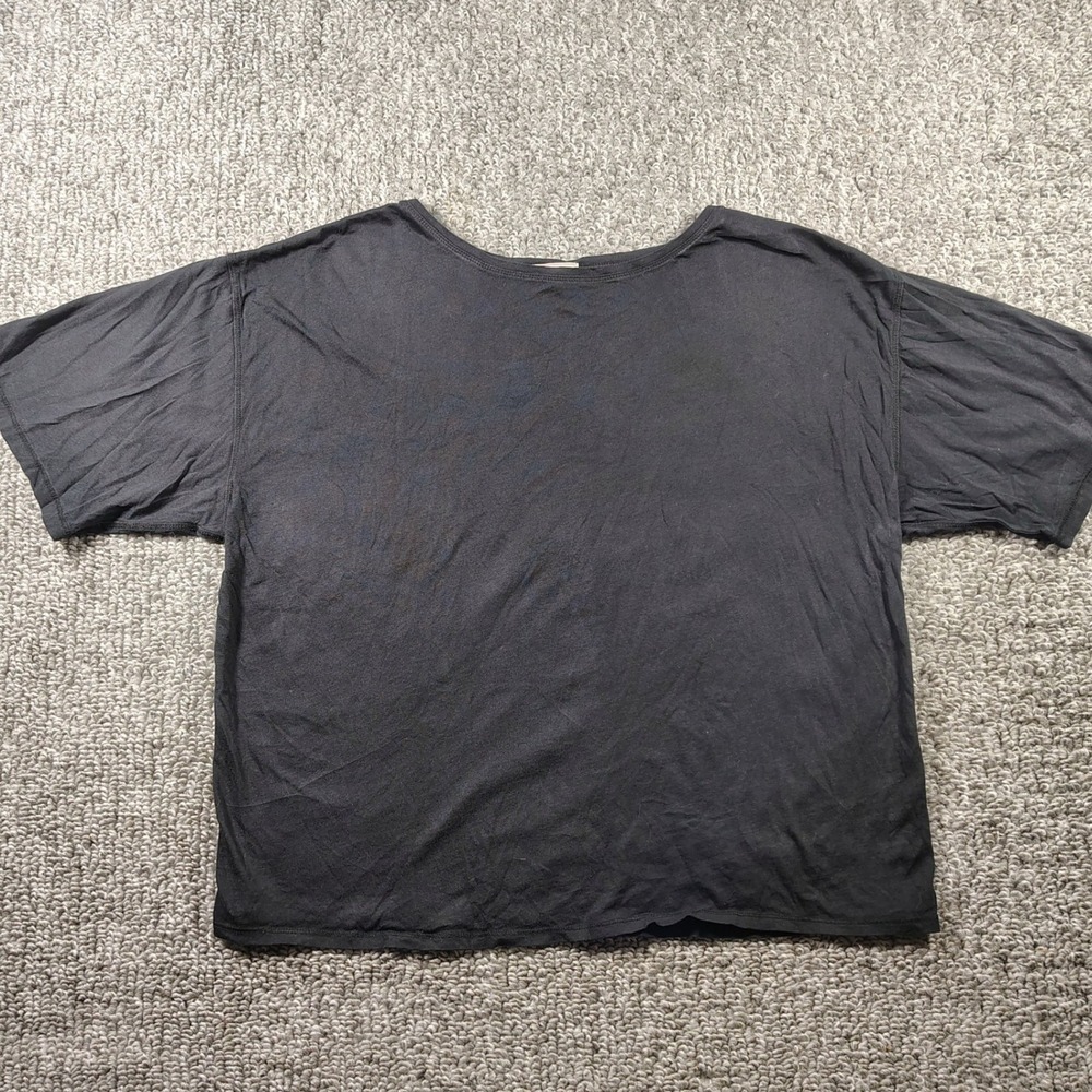 Gap T-Shirt Black Boxy Relaxed Fit Gorpcore Women XL Cropped Grunge